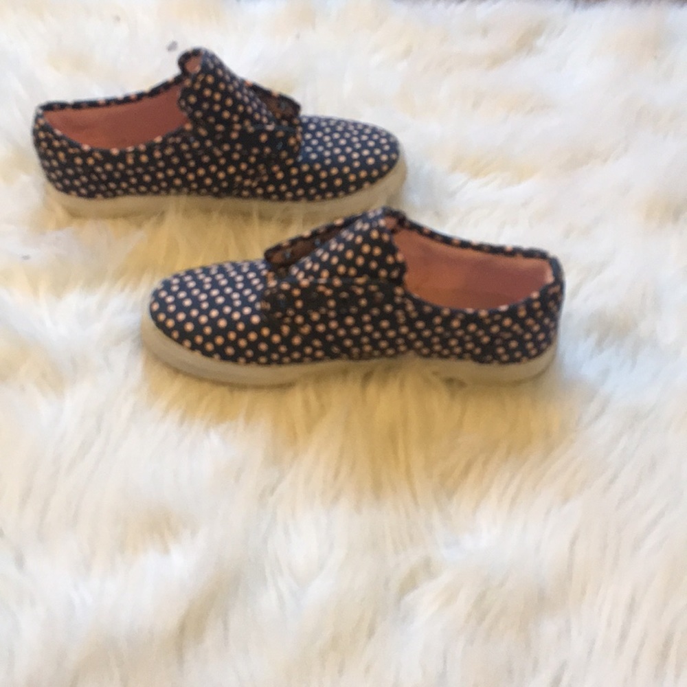 VANS Navy and Peach Polka Dot Sneakers Youth 5.5